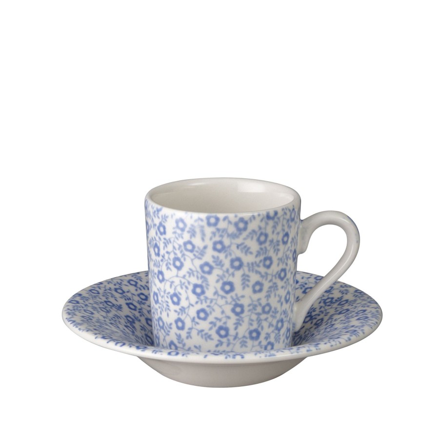 Coffee Cups & Saucers Burleigh Pottery | Blue Felicity Espresso Cup And Saucer