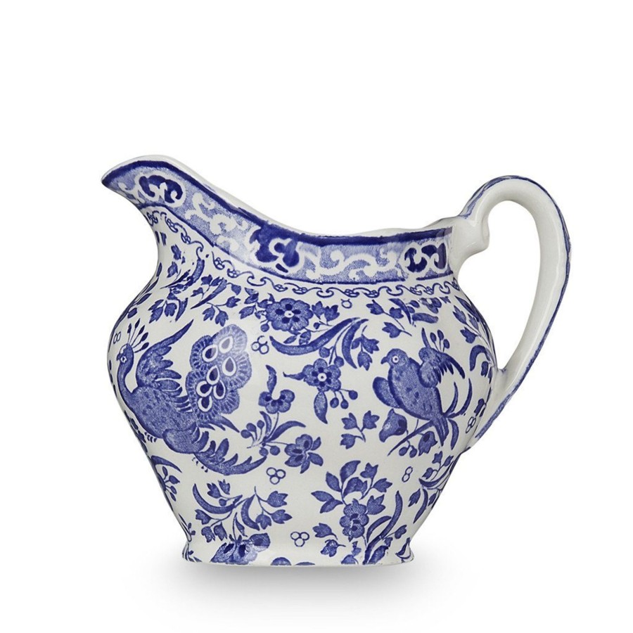 Sugar Bowls & Milk Jugs Burleigh Pottery | Blue Regal Peacock Cream Jug 284Ml/0.5Pt