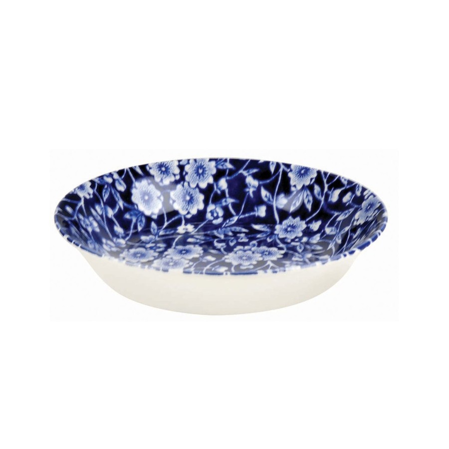 Serving Burleigh Pottery | Blue Calico Butter Pat 12Cm/4.75"