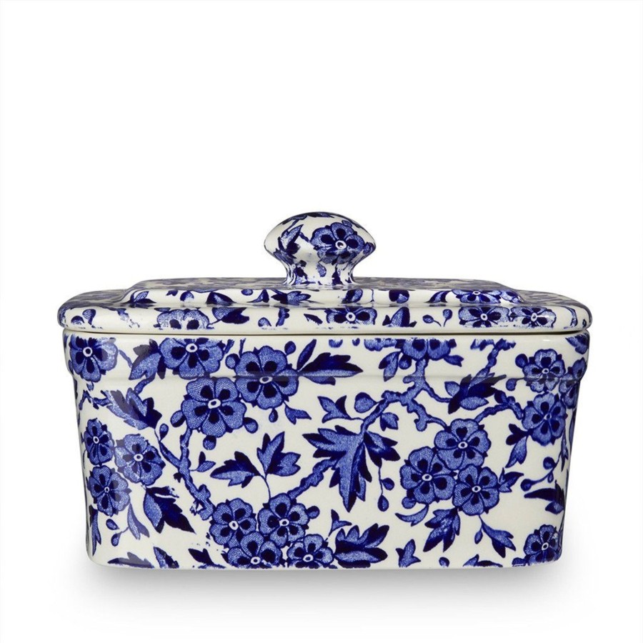 Serving Burleigh Pottery | Blue Arden Rectangular Butter Dish 400G/1Lb