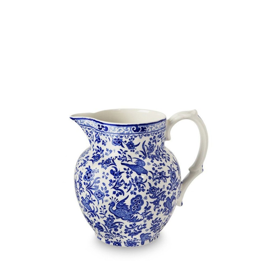 Jugs Burleigh Pottery | Blue Regal Peacock Small Etruscan Jug