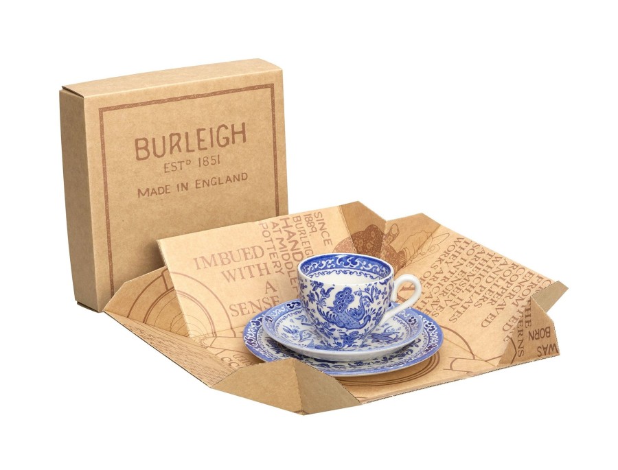 Teacups & Saucers Burleigh Pottery | Blue Regal Peacock Teacup Gift Set