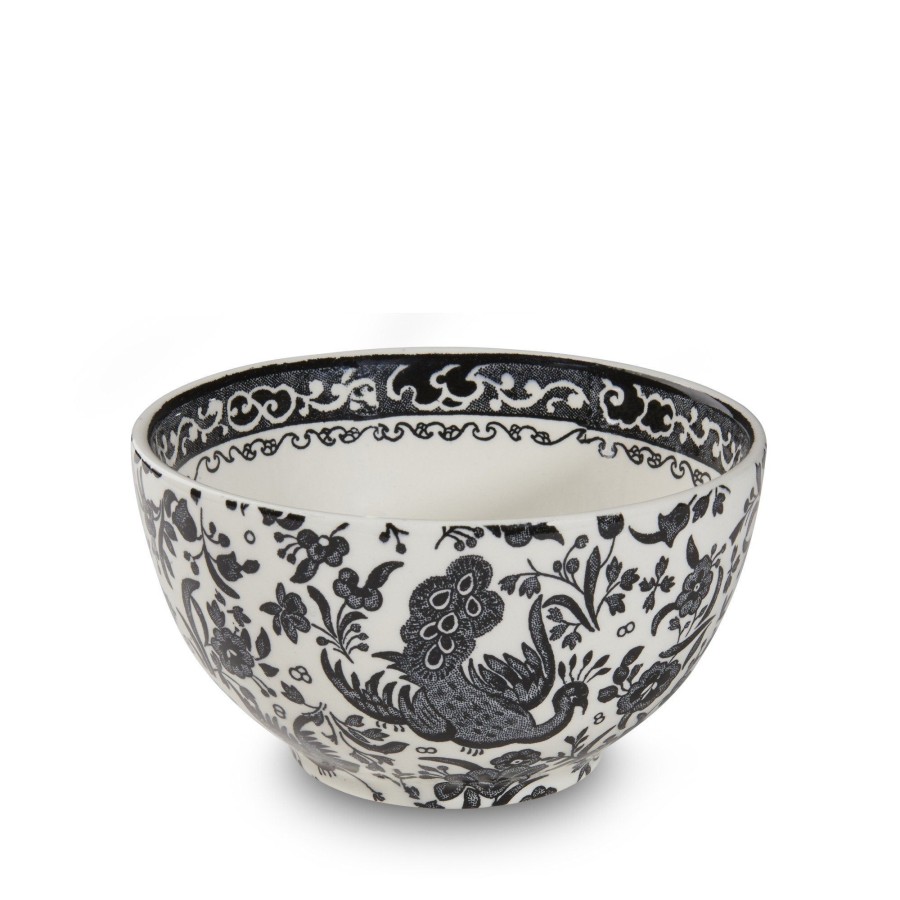 Sugar Bowls & Milk Jugs Burleigh Pottery | Black Regal Peacock Sugar Bowl 9.5Cm/4"