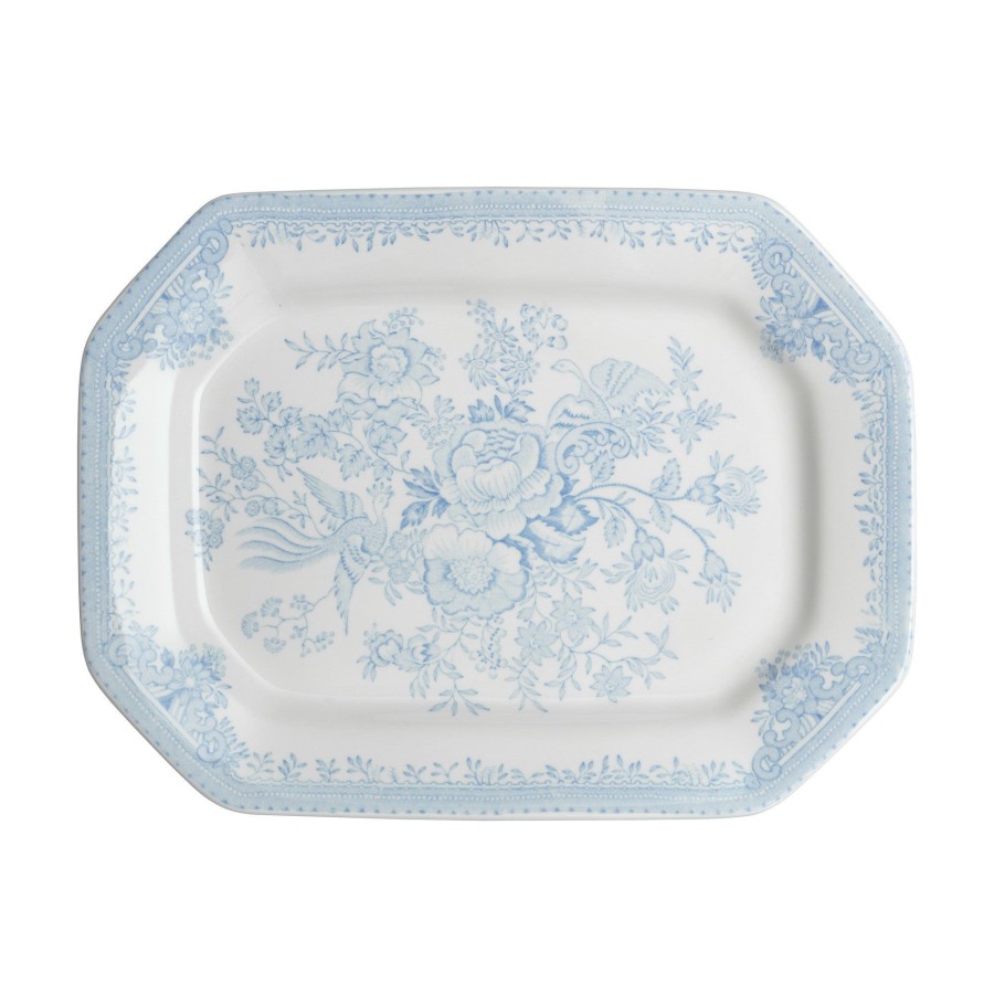 Serving Burleigh Pottery | Blue Asiatic Pheasants Rectangular Platter 25Cm/10"