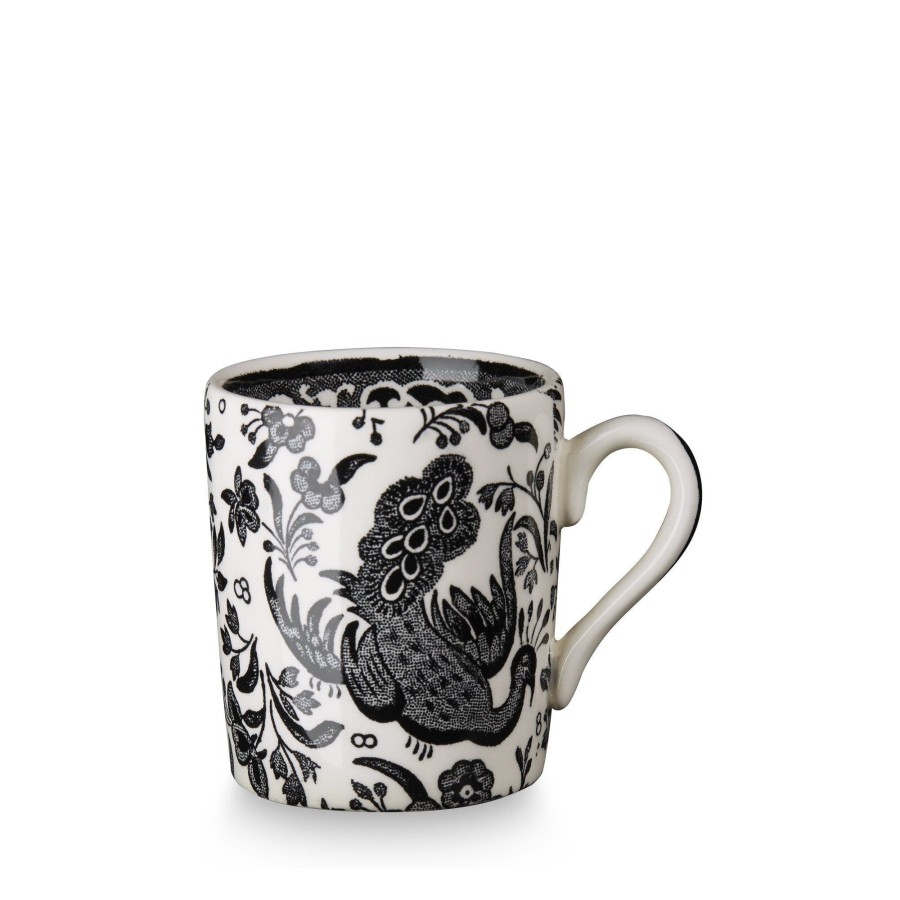 Coffee Cups & Saucers Burleigh Pottery | Black Regal Peacock Espresso Cup