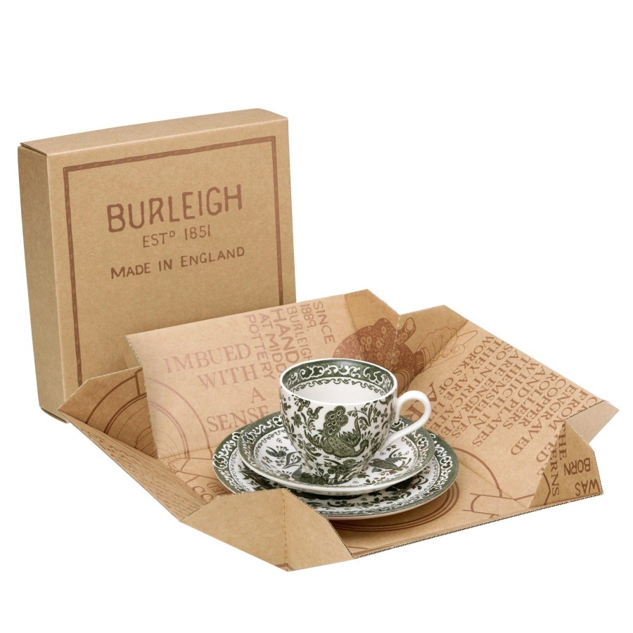 Teacups & Saucers Burleigh Pottery | Green Regal Peacock Teacup Gift Set