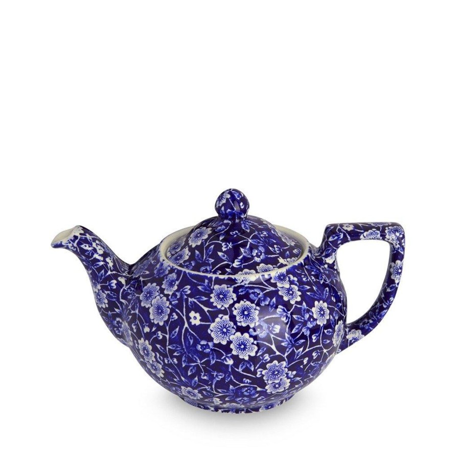 Teapots Burleigh Pottery | Blue Calico Small Teapot 3-4 Cup 400Ml/0.75Pt