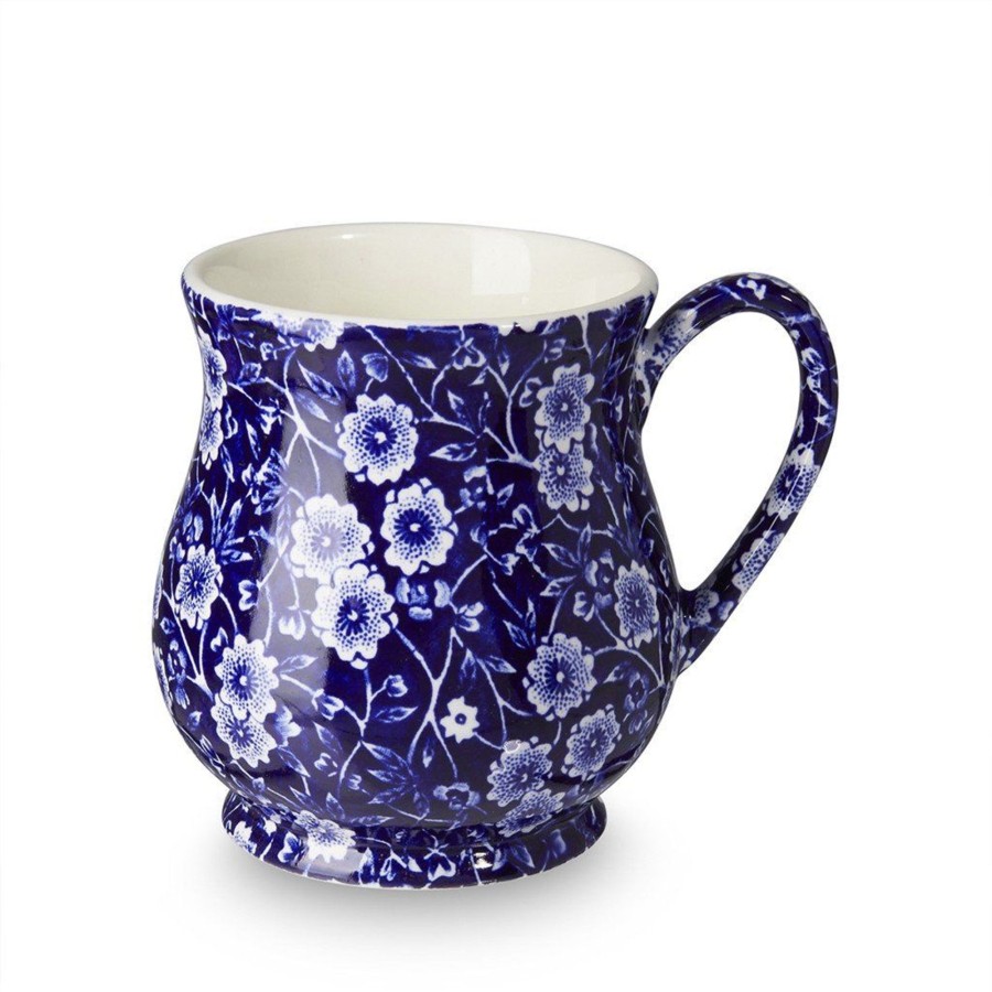 Mugs Burleigh Pottery | Blue Calico Sandringham Mug Half Pint 284Ml/0.5Pt