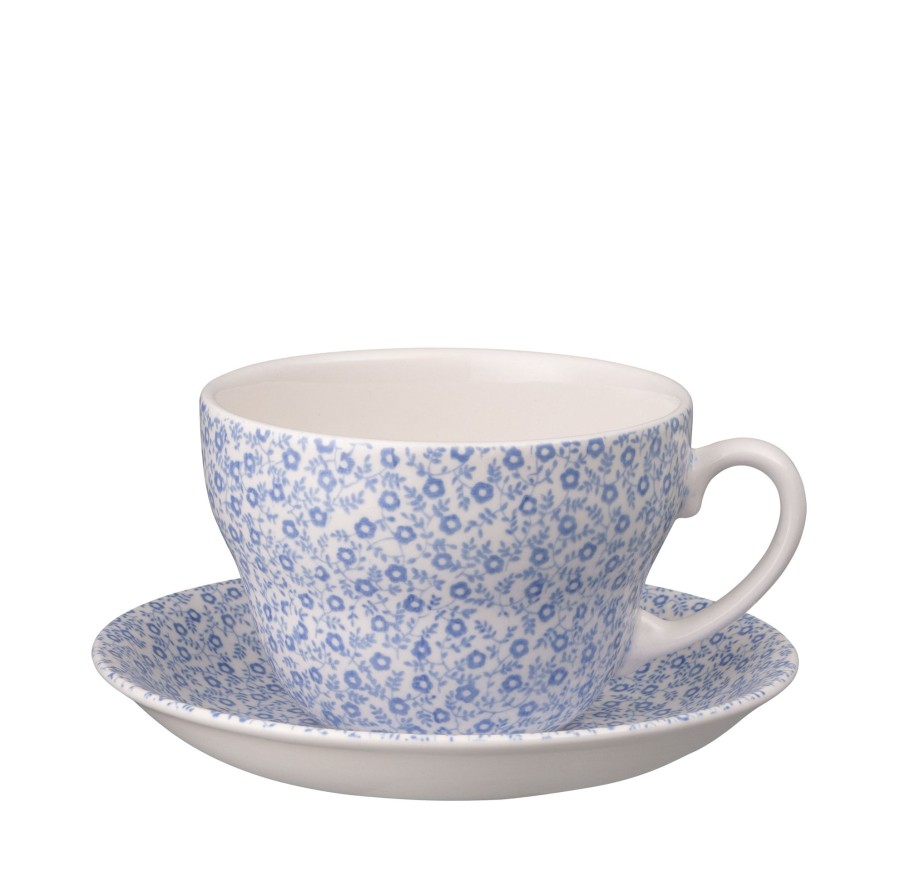 Teacups & Saucers Burleigh Pottery | Blue Felicity Breakfast Cup And Saucer