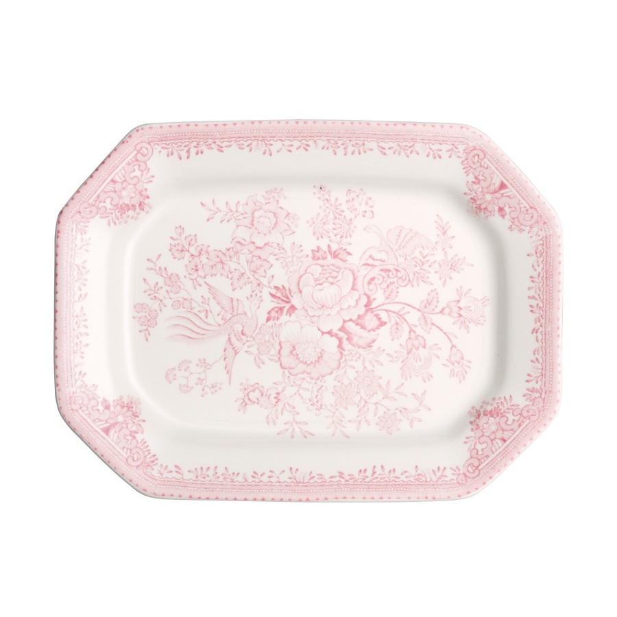 Serving Burleigh Pottery | Pink Asiatic Pheasants Rectangular Platter 25Cm/10"