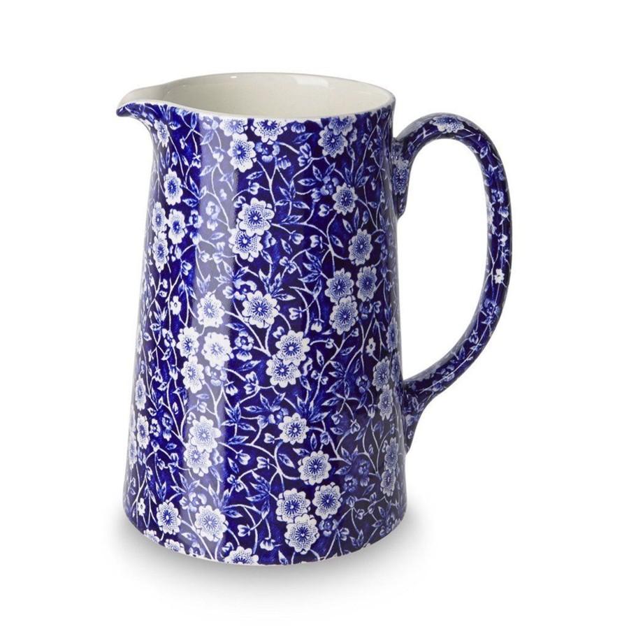 Jugs Burleigh Pottery | Blue Calico Large Tankard Jug 1.1L/2Pt