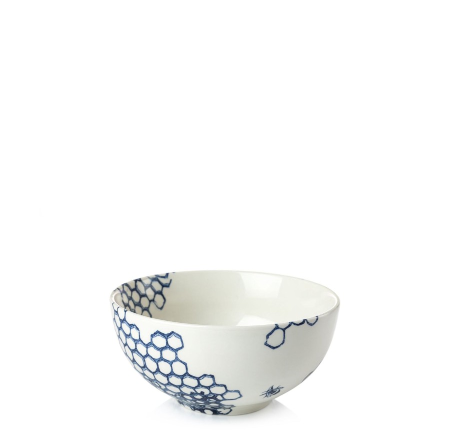 Bowls Burleigh Pottery | Ink Blue Pollen Small Footed Bowl