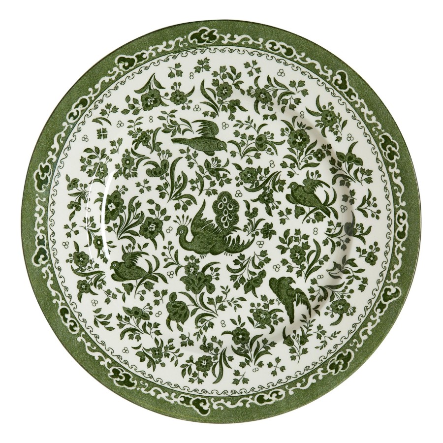 Dinner Plates Burleigh Pottery | Green Regal Peacock Plate 25Cm