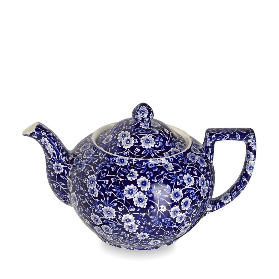 Teapots Burleigh Pottery | Large Blue Calico Teapot | Burleigh Pottery