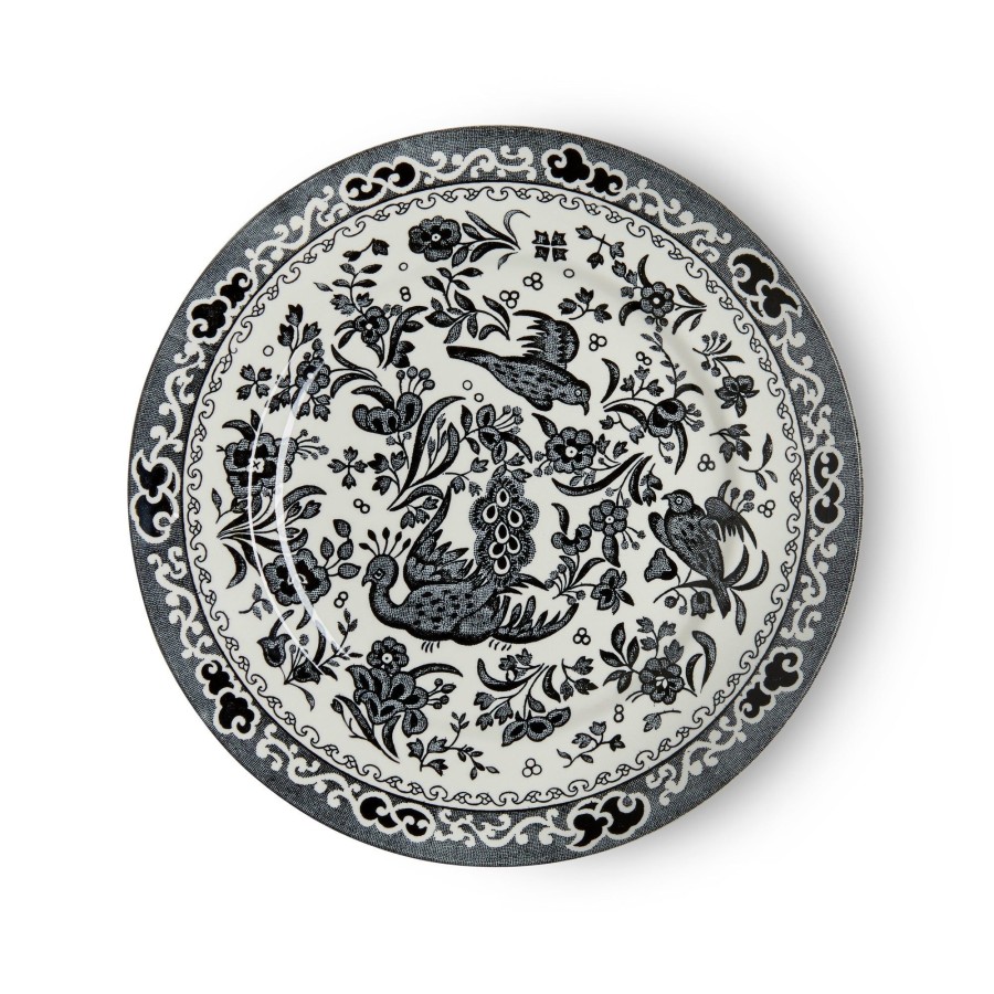 Side Plates Burleigh Pottery | Black Regal Peacock Plate 17.5Cm/7"