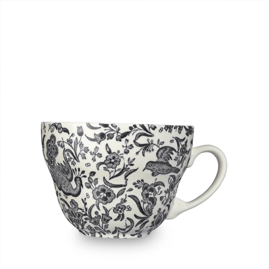 Teacups & Saucers Burleigh Pottery | Black Regal Peacock Breakfast Cup 425Ml/0.75Pt