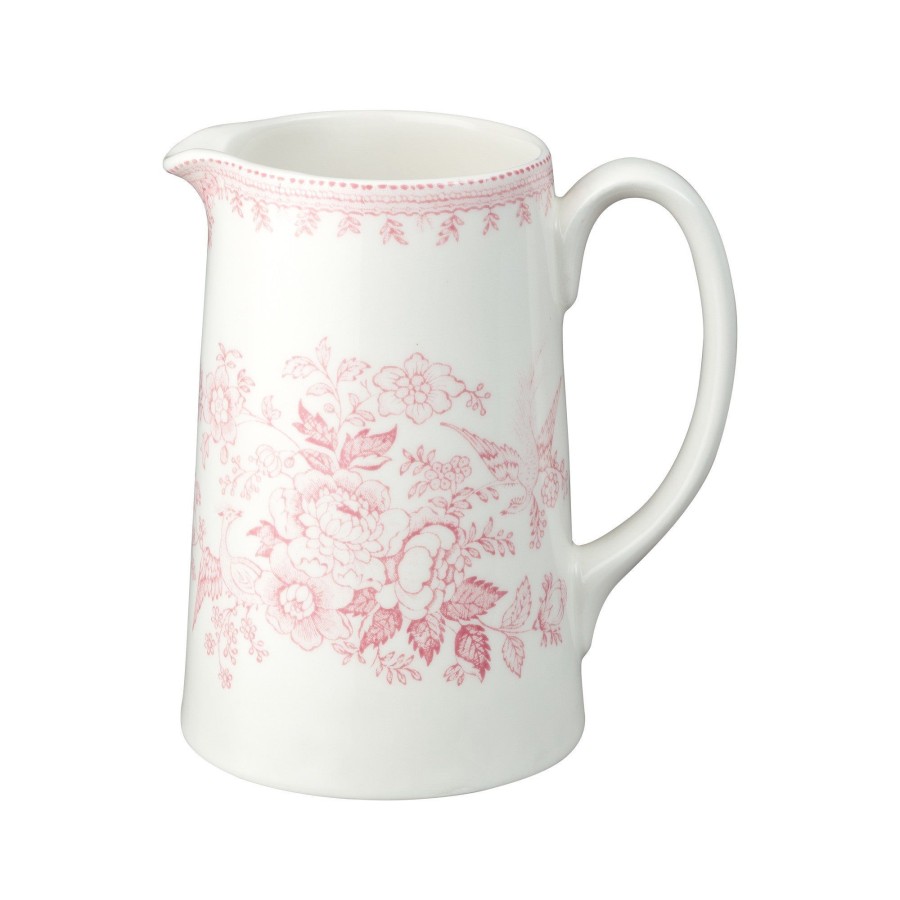 Sugar Bowls & Milk Jugs Burleigh Pottery | Pink Asiatic Pheasants Medium Tankard Jug 568Ml/1Pt