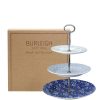 Cake Stands Burleigh Pottery | Blue Asiatic Pheasants / Calico / Felicity 3 Tier Cake Stand Gift Boxe