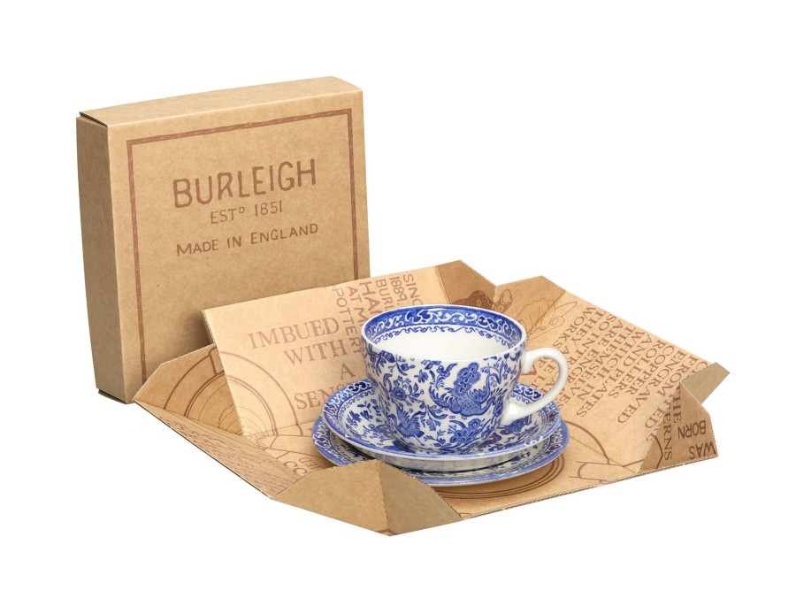 Teacups & Saucers Burleigh Pottery | Blue Regal Peacock Breakfast Cup Gift Set