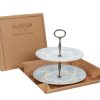 Cake Stands Burleigh Pottery | Blue Asiatic Pheasants 2 Tier Cake Stand Gift Boxed (17.5Cm, 25Cm)