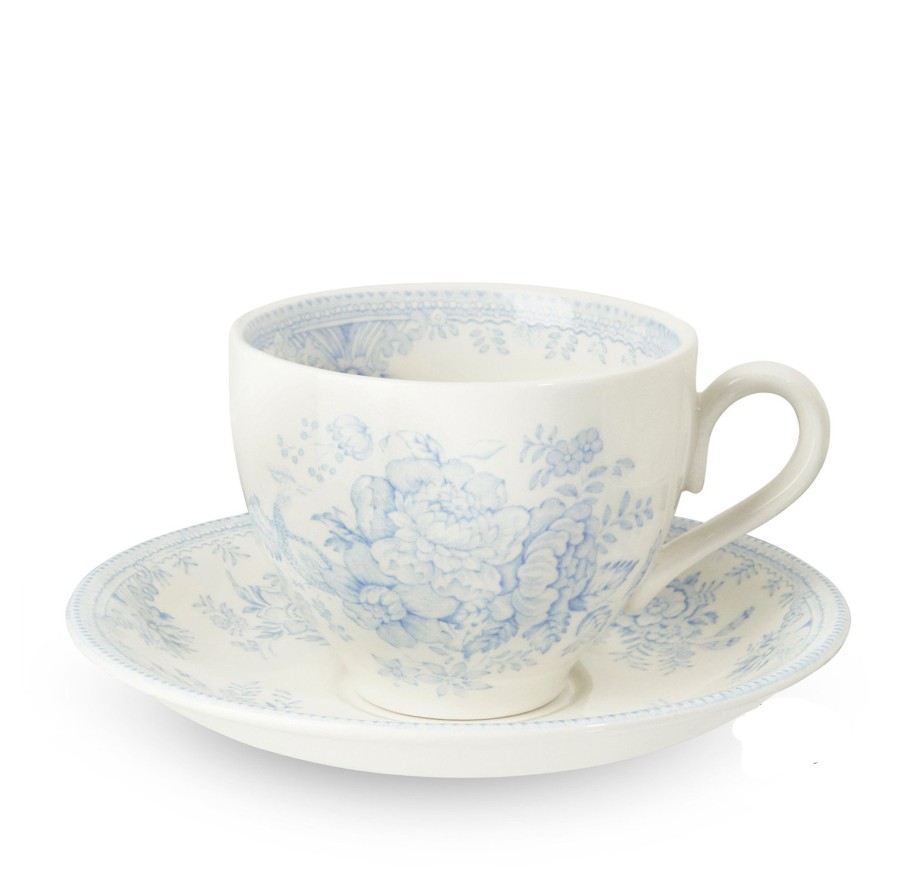 Teacups & Saucers Burleigh Pottery | Blue Asiatic Pheasants Teacup And Saucer