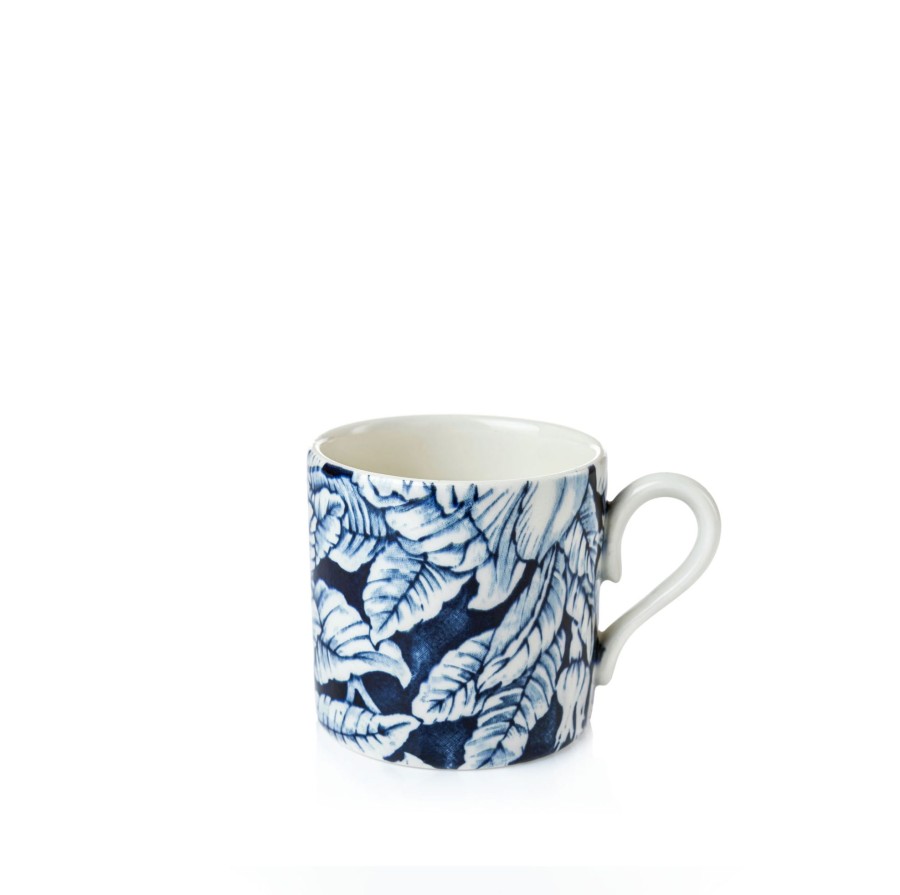 Coffee Cups & Saucers Burleigh Pottery | Ink Blue Hibiscus Coffee Can 175Ml