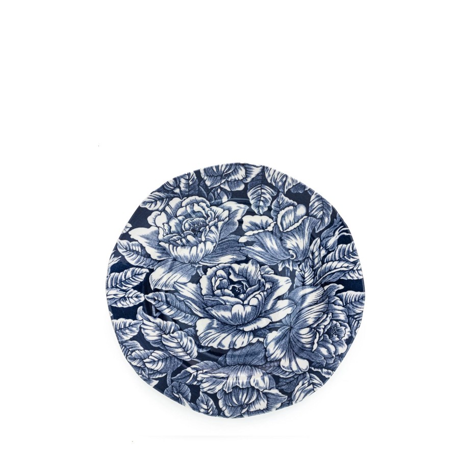 Side Plates Burleigh Pottery | Ink Blue Hibiscus Plate 19Cm