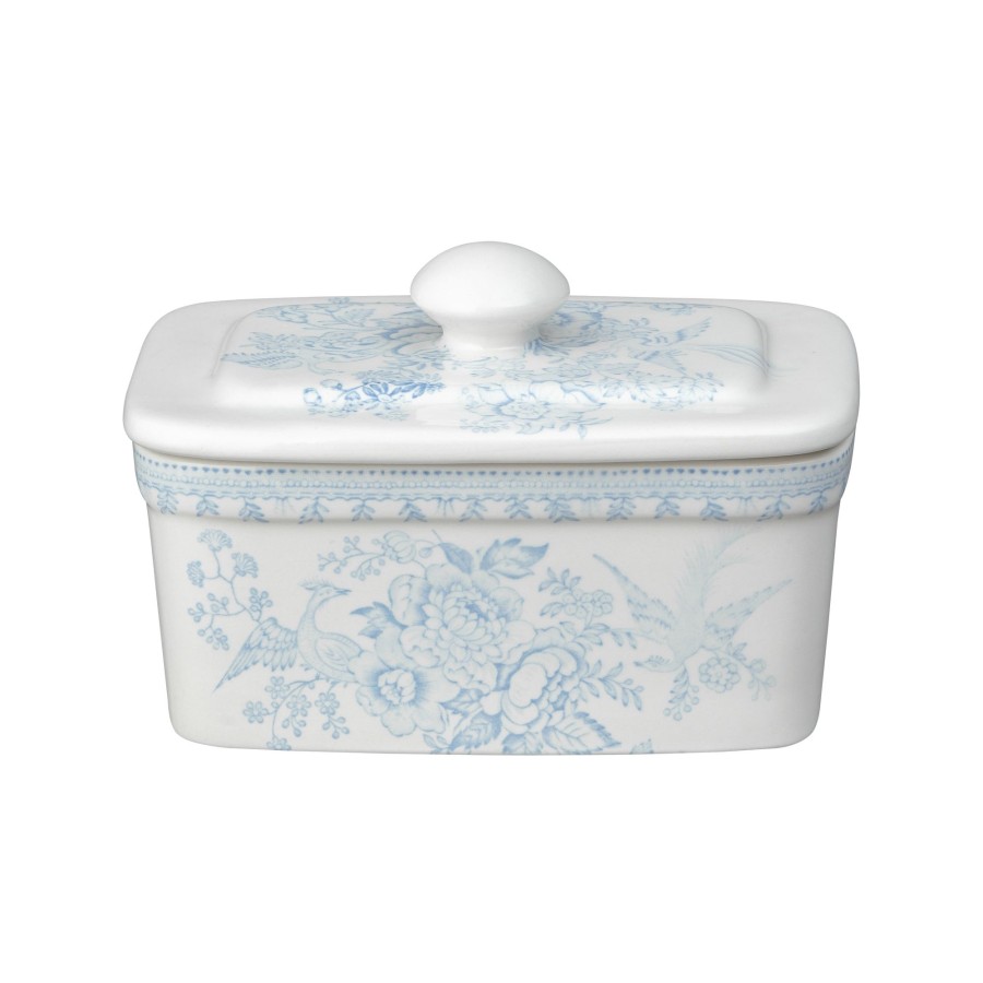 Serving Burleigh Pottery | Blue Asiatic Pheasants Butter Dish 400G/1Lb