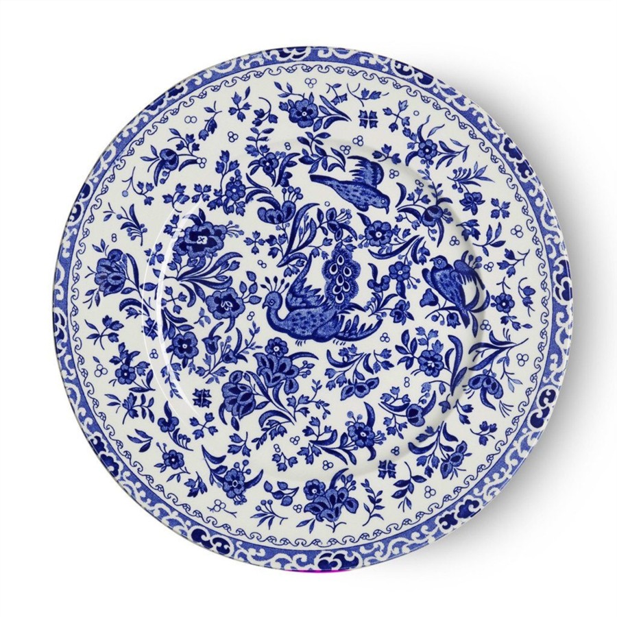 Side Plates Burleigh Pottery | Blue Regal Peacock Plate 22Cm/8.75"