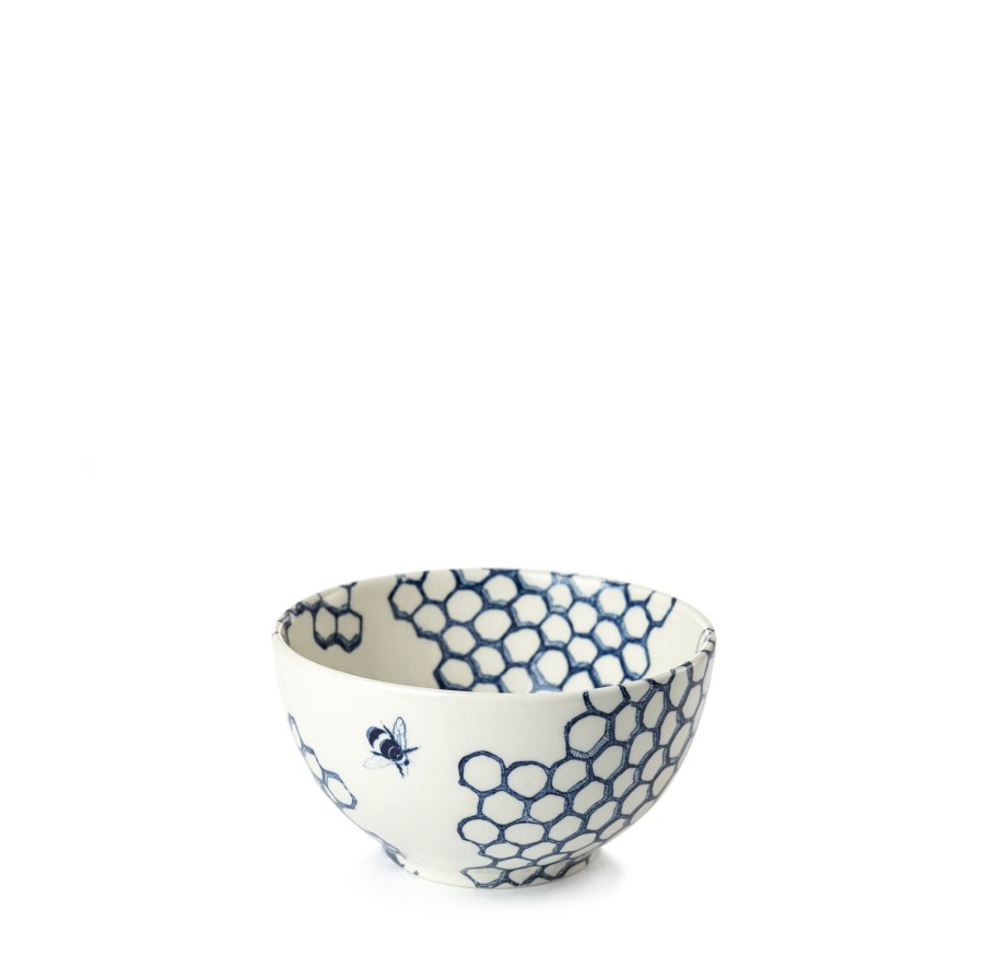 Bowls Burleigh Pottery | Ink Blue Pollen Mini Footed Bowl