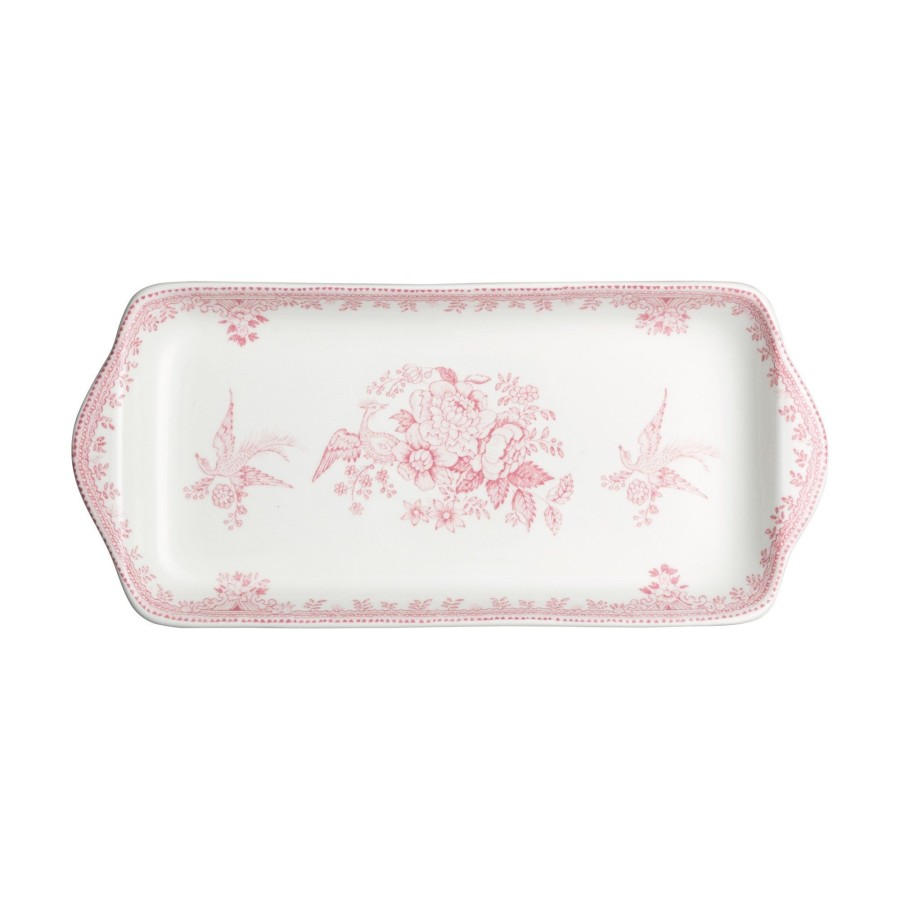 Serving Burleigh Pottery | Pink Asiatic Pheasants Rectangular Tray 28Cm/11"