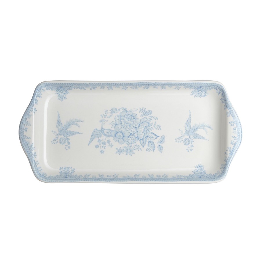 Serving Burleigh Pottery | Blue Asiatic Pheasants Rectangular Tray 28Cm/11"