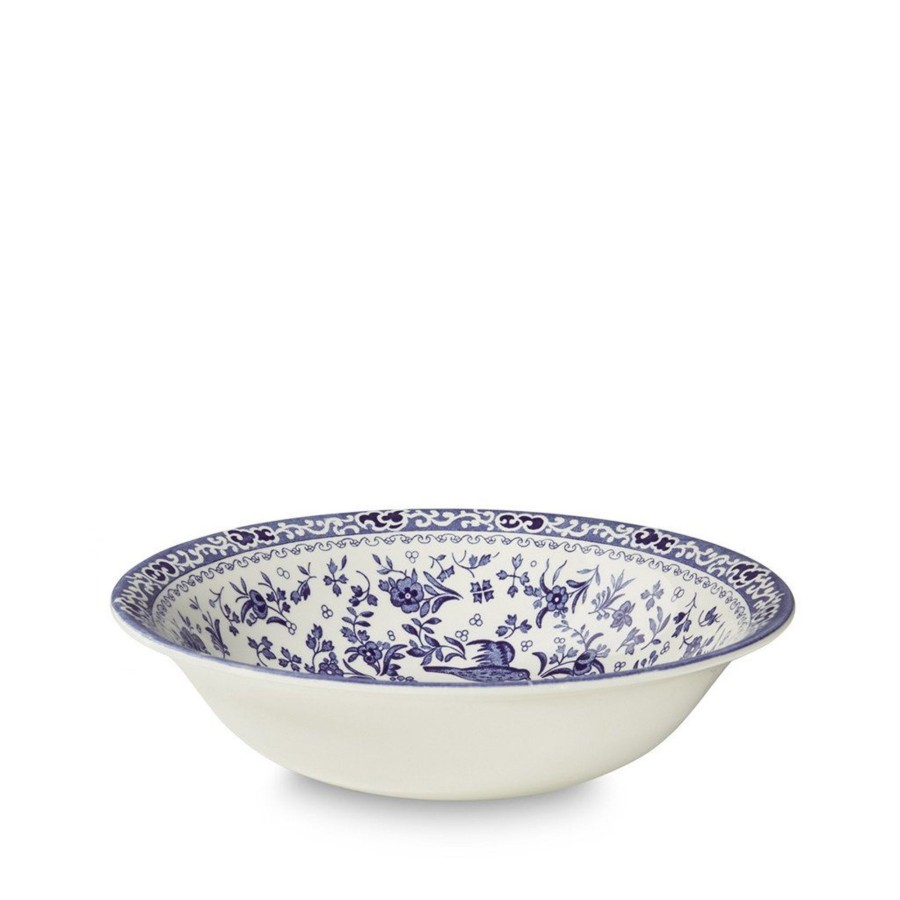 Bowls Burleigh Pottery | Blue Regal Peacock Pudding / Soup Bowl 20.5Cm/8"