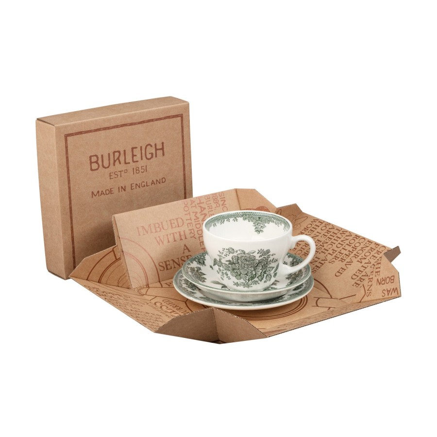 Teacups & Saucers Burleigh Pottery | Green Asiatic Pheasants Breakfast Cup Gift Set