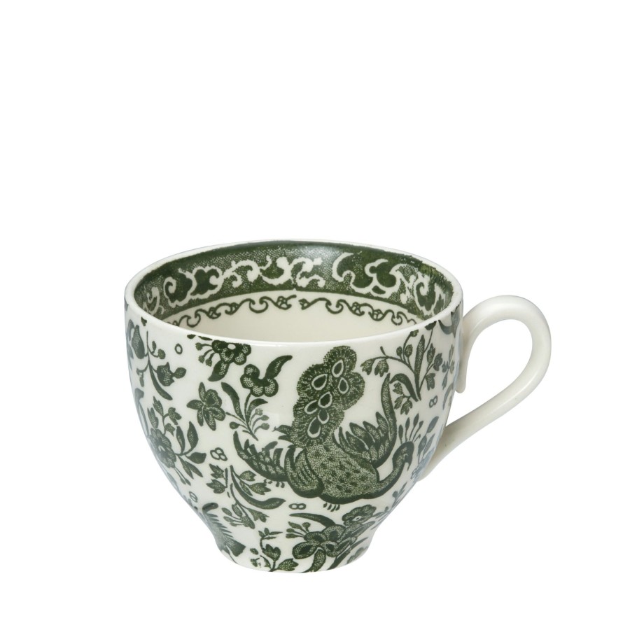 Teacups & Saucers Burleigh Pottery | Green Regal Peacock Teacup 187Ml/0.33Pt