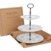 Cake Stands Burleigh Pottery | Blue Asiatic Pheasants 3 Tier Cake Stand Gift Boxed (17.5Cm, 22Cm, 25C