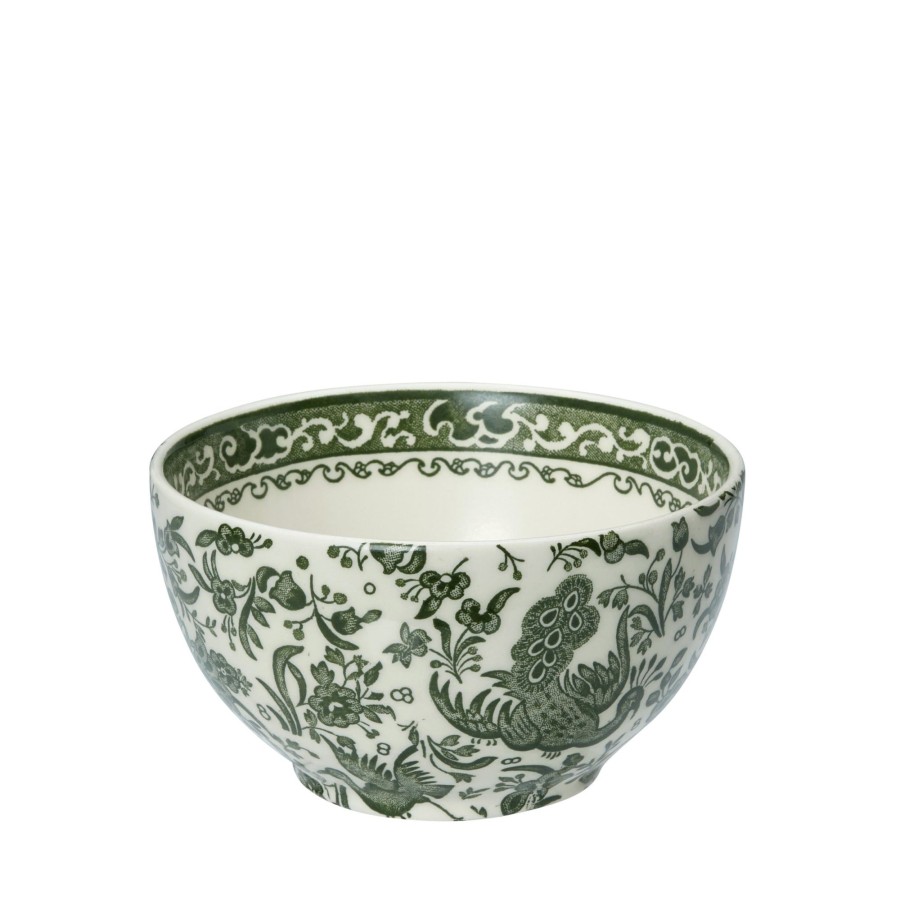 Bowls Burleigh Pottery | Green Regal Peacock Mini Footed Bowl 12Cm/5"